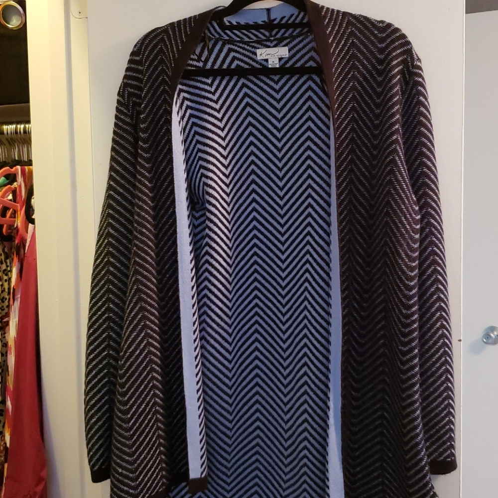 Brown and blue cardigan